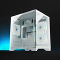 Gabinete Gamer Fortrek Clarity Branco Lateral Vidro