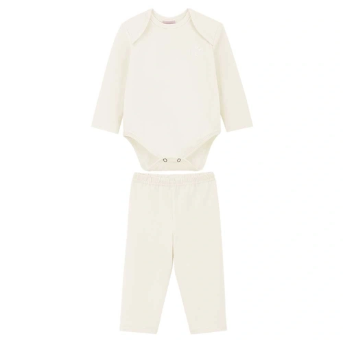 Conjunto Body Manga Longa e Calça em Cotton Lik Kids - Menina