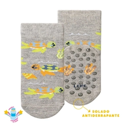 Meia Bebê Estampada com Antiderrapante Leke - Masculina