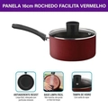 Panela Rochedo Facilita Vermelho 16cm - Cxm / 4
