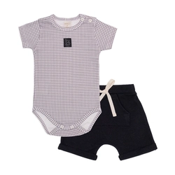 Conjunto Body Manga Curta e Shorts Bolso Canguru Masculino – Fazendinha