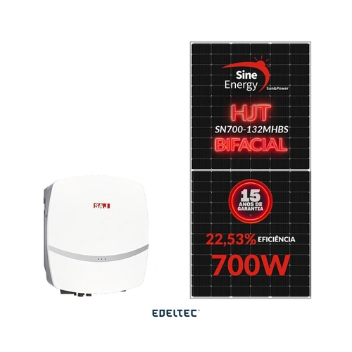 Gerador Edeltec Solar Saj 5,60 Kwp Mon. 220v S/estrutura (4k/700w Bifacial)