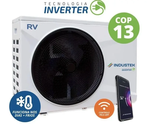 Aquecedor de Piscina Trocador/Bomba de Calor Full Inverter Wi-Fi - RV75 - Industek