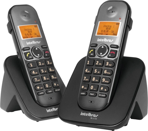 Telefone S/ Fio Id + Ramal C/ Entrada P/ Fone de Ouvido Intelbras Preto - Ts 5122