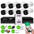 Kit 8 Câmeras Intelbras VHL 1120 Bullet HDCVI Lite, HD 720p, Lente 3.6mm, Visão Noturna 20m, IP66 + DVR Intelbras MHDX 1308 8 Canais Multi HD + HD 1TB