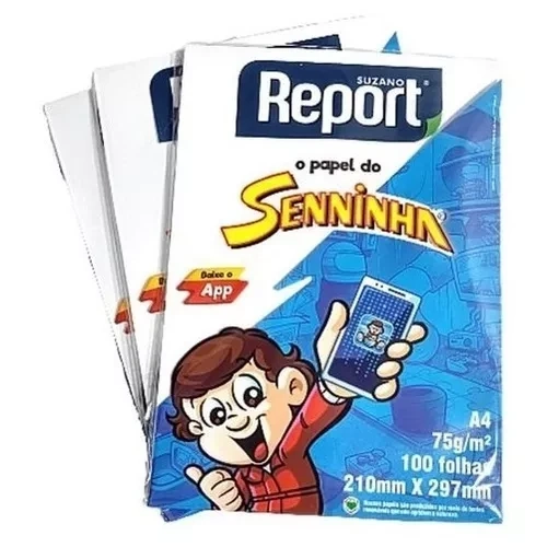 Papel Sulfite A4 75g/m² PT 100fls Senninha Report