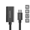 Cabo Usb Tipo-c para Hdmi Fêmea 2.1 8k/60hz - Preto - 15cm - Pucf-15-2.1