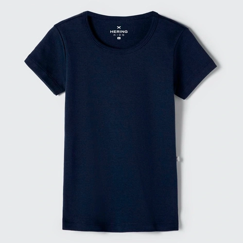 Blusa Manga Curta Básica Marinho Hering - Feminina