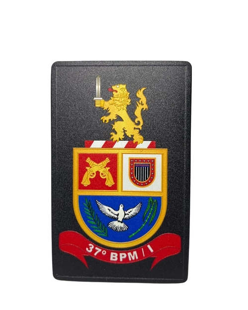 Brasão emborrachado 37º BPMI-  Retangular