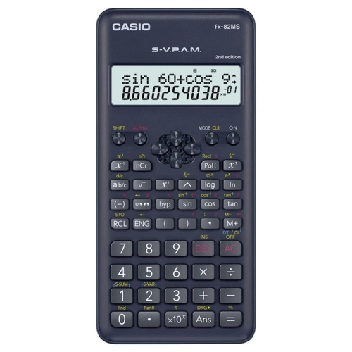 Calculadora Científica Casio 12 Dígitos 240 Funções Display Grande Preta - Ffx-82ms-2-s4-dh