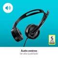 Fone Headset Rapoo Com Microfone Sem Ruído Usb Pc  Notebook Preto - Ra020