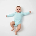 Body Manga Longa Liso Taita 100% Algodão - Azul Ice