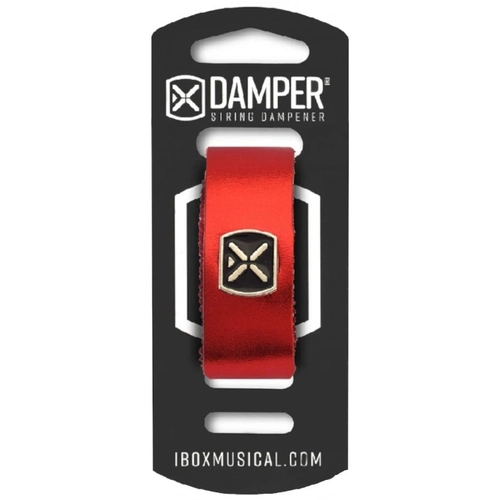 Damper IBOX Em Couro e Tag Em Metal Vermelho Metalico Dmmd04