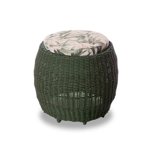 Puff de Fibra Sintética e Alumínio  50cm Cordão Copacabana