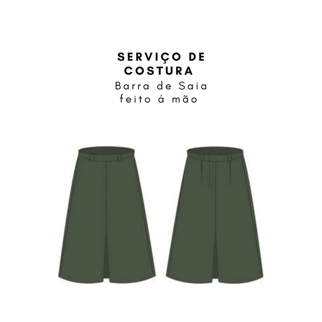 Serviço de Costura Barra de Saia (FEITO À MÃO)
