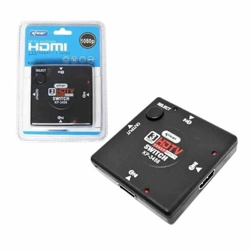 Adaptador Switch Hdmi 3 Ent. P/ 1 Saida - C/ Controle Kp-3456
