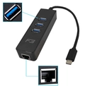 Cabo Adaptador USB-C 3.1 Type-C, Para Hub 3 Portas USB 3.0, com Rj45 10/100/1000 Mbps JC-TYC-R03