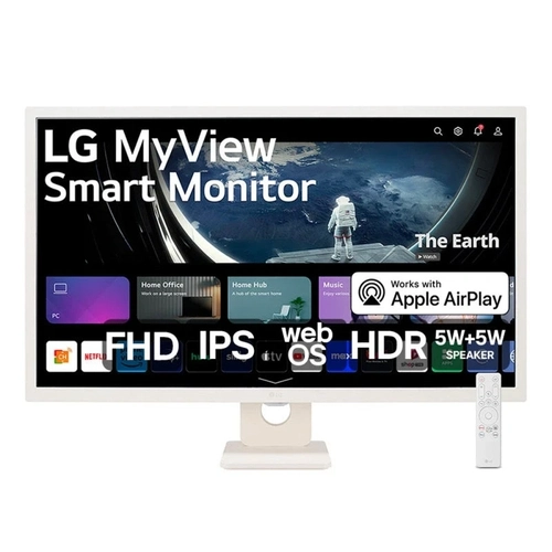 Monitor Lg Myview Smart Tela Ips De 32 Fhd Webos Thinq Home Air Play 2 Screen Share Bluetooth - 32sr50f-w