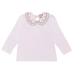Blusinha Manga Longa com Gola Bordada Vazada Milon - Feminina