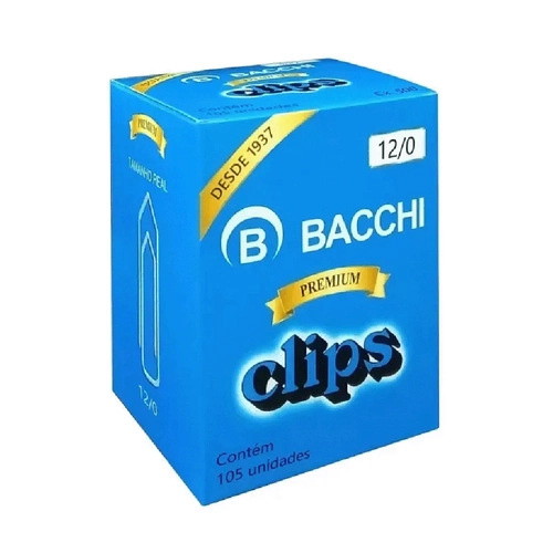 Clips Galvanizado 12/0 Com 105 Unidades Bacchi