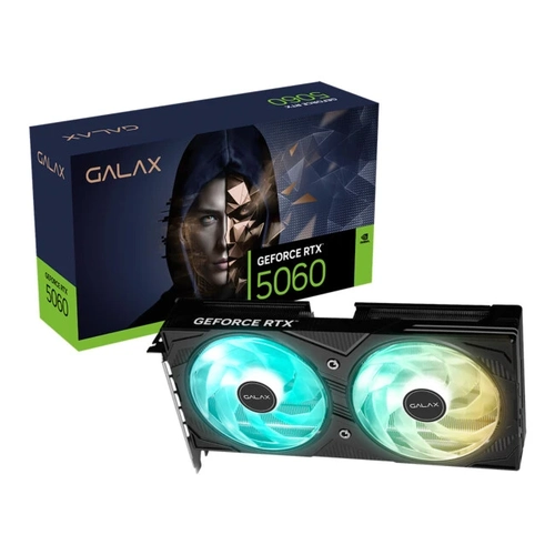 Placa de Vídeo Galax GeForce RTX 5060 EX GF, 1 Click OC, 8GB, GDDR7, DLSS, G-Sync - 56NSN8MDDAEX