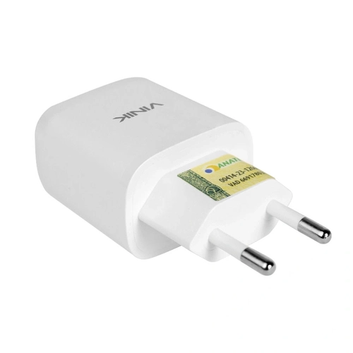 Carregador de Parede 38w Com Duas Saidas 1 Saida Usb 12v 1.5a Quick Charge (18w) e 1 Saida Tipo c 12v 1.67a (20w)