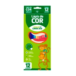 Lápis de Cor Sextavado Linha Eco Com 12 Unidades Leo&Leo