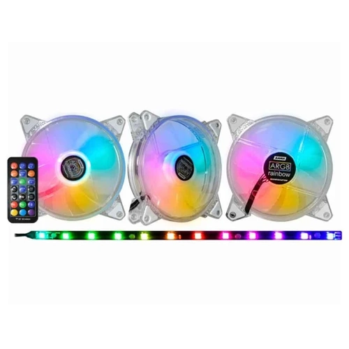 Kit 3 Coolers Gabinete 120MM K-Mex Translucida AAMA ARGB - AAMAK136ATHCB0X