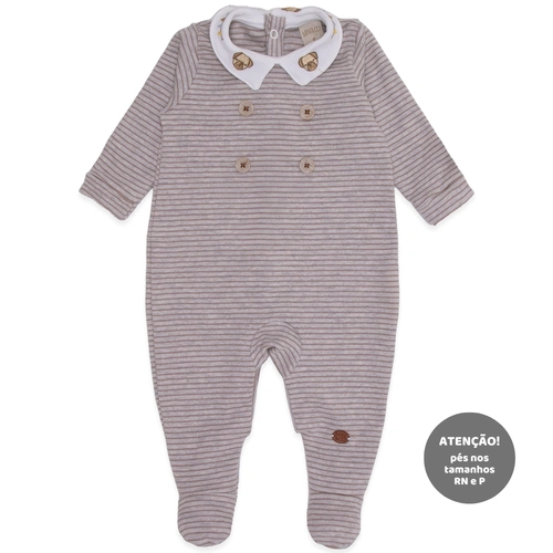 Macacão Manga Longa com Gola Bipartida Suedine Masculino – Cachorrinho no Parque