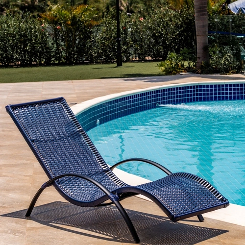 Espreguiçadeira  Tradicional em Fibra Sintética Alumínio Epóxi Fixa Itapema