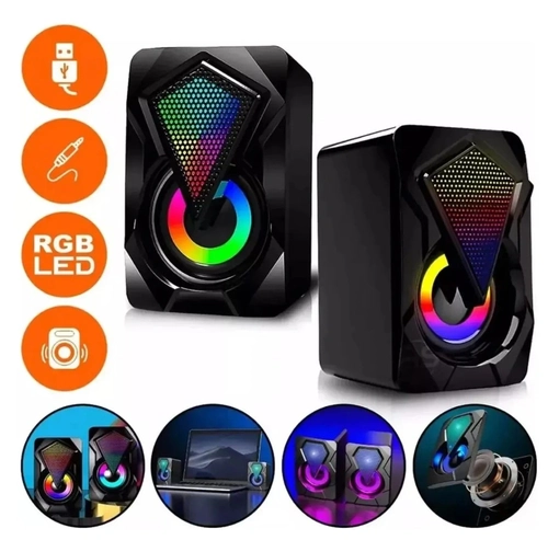 Caixa Som Para Pc Notebook Rgb Com Fio Usb P2 Acs4506 - Aitek