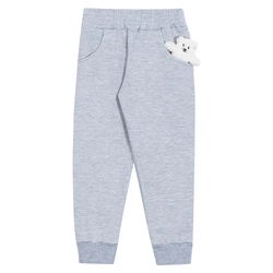 Calça Moletom Peluciado com Ursinho Mescla - Feminina