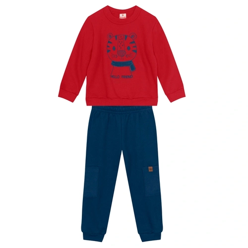 Conjunto Moletom Tigre Vermelho Brandili - Masculino