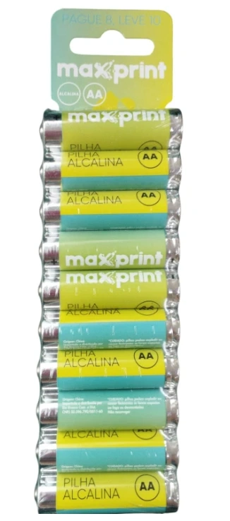 Pilha AA Maxprint AA c/10 unidades. Alcalina