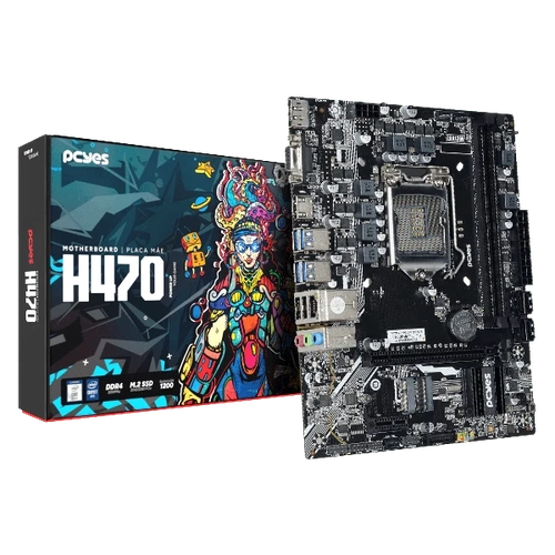 Placa mãe LGA 1200 H470 Pcyes DDR4