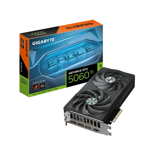 Placa de Vídeo Gigabyte NVIDIA GeForce RTX 5060 TI EAGLE OC, 8GB, GDDR7, DLSS, Ray Tracing - GV-N506TEAGLE OC-8GD