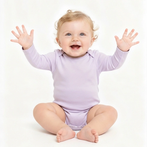 Body Manga Longa 100% Algodão Taita - Lilás