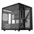 Gabinete gamer K-MEX Aquário Micro CG-02SB, RGB,  Lateral de Vidro Temperado, s/fan, Preto - CG-02SB