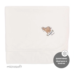 Cobertor Com Forro Microsoft e Malha Unissex - Cavalinhos