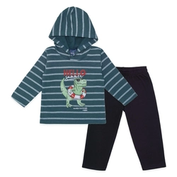 Conjunto Moletom Flanelado com Capuz Dino Romitex - Masculino