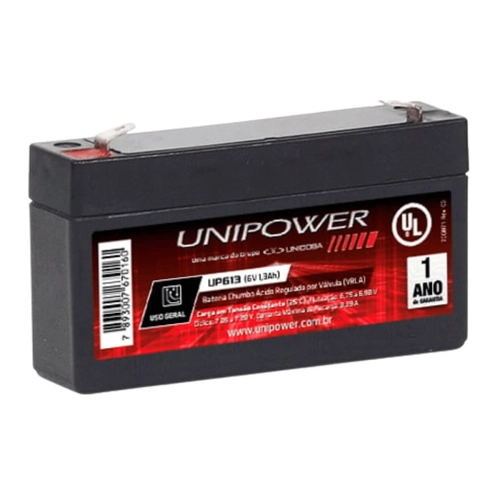 Bateria Estacionaria Unipower Up613 6v 1.3 Nao Automotiva