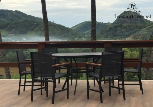 Jogo de Mesa Colorado com 6 lugares