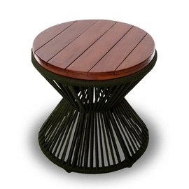 Mesa de centro  em Corda Náutica e tampo Cumaru Diamantina