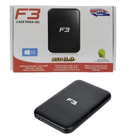 Case F3 para HD Externo 2.5 USB 3.0 - JC-CS3.0