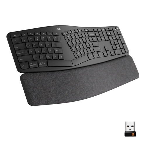 Teclado Ergononico Logitech K860 ERGO, Layout US, Descanso de Pulso, Conexao Bluetooth e USB, Sem Fio - 920-009169