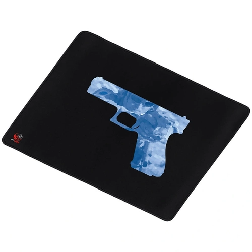 Mouse pad para jogos com arma, pistola e bordas costuradas