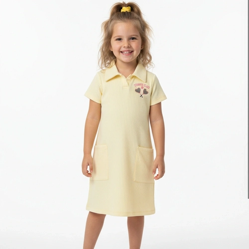 Vestido Manga Curta By Gus Tennis Club Feminino - Amarelo