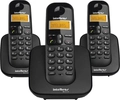 Telefone Sem Fio C/ Identificador de Chamadas + 2 Ramais Ts3113 Preto 4123103