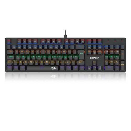 Teclado Mecânico Gamer Redragon Valheim Rainbow Preto Switch Azul - K608-R PT-BLUE