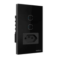 Tomada Com Interruptor Inteligente Intelbras Ets 2002 Smart Wi-fi Preto